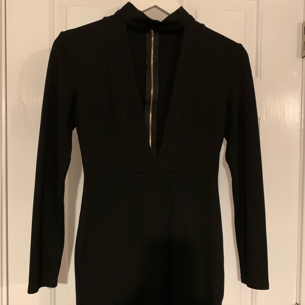 Black bodycon mini dress